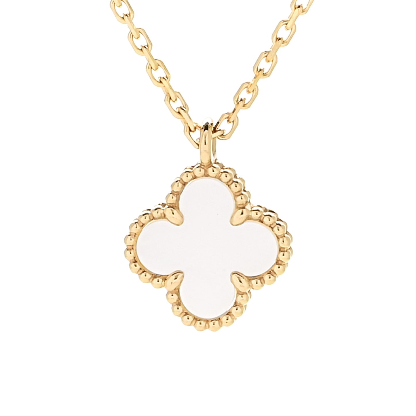 18K Yellow Gold Mother of Pearl Sweet Alhambra Pendant Necklace