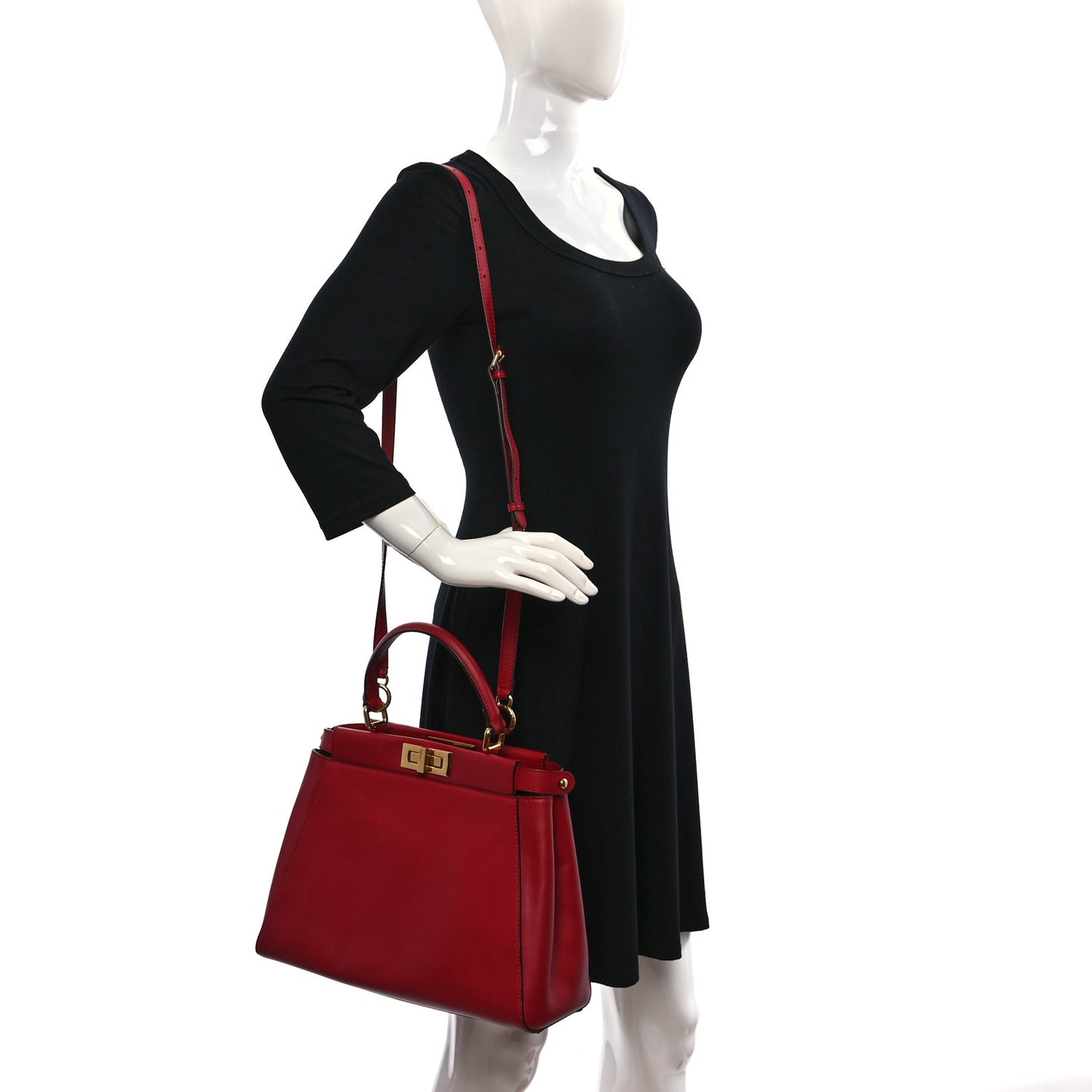 Vitello Morgan Fabric Jacquard Pequin Medium Peekaboo Iconic Satchel Mattone Tobacco Red