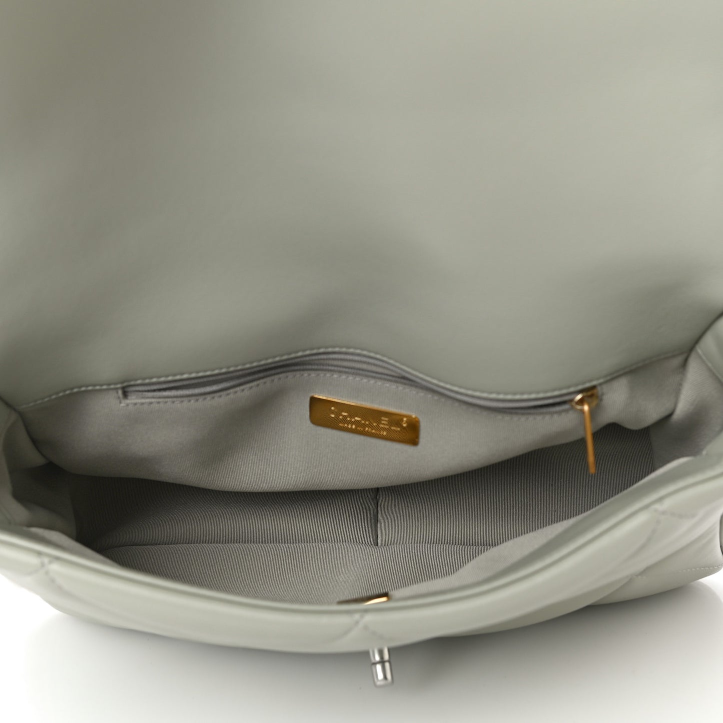 Lambskin Quilted Large Chanel 19 Flap Grey