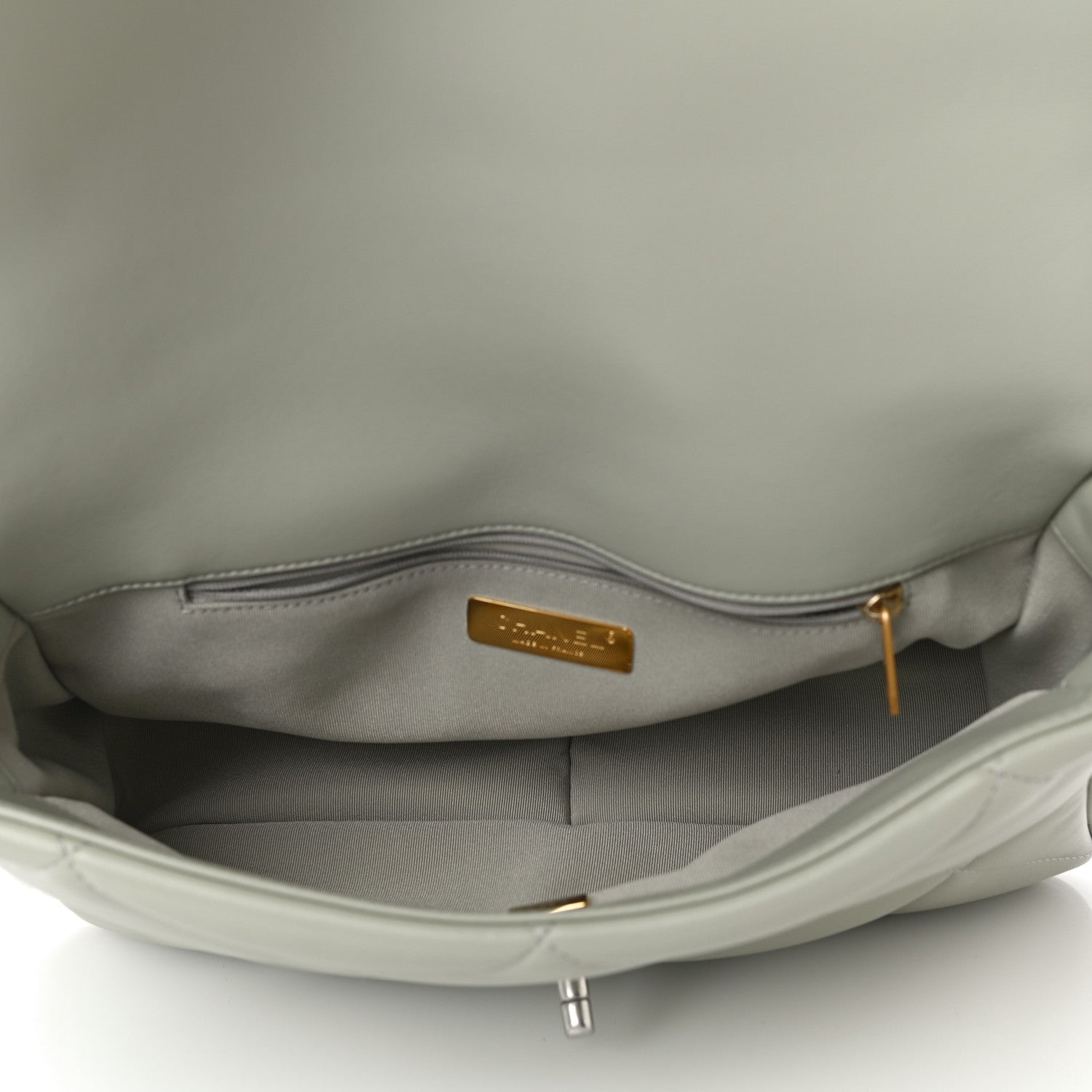 Chanel Lambskin Quilted Large Chanel 19 Flap Grey 5 of 10