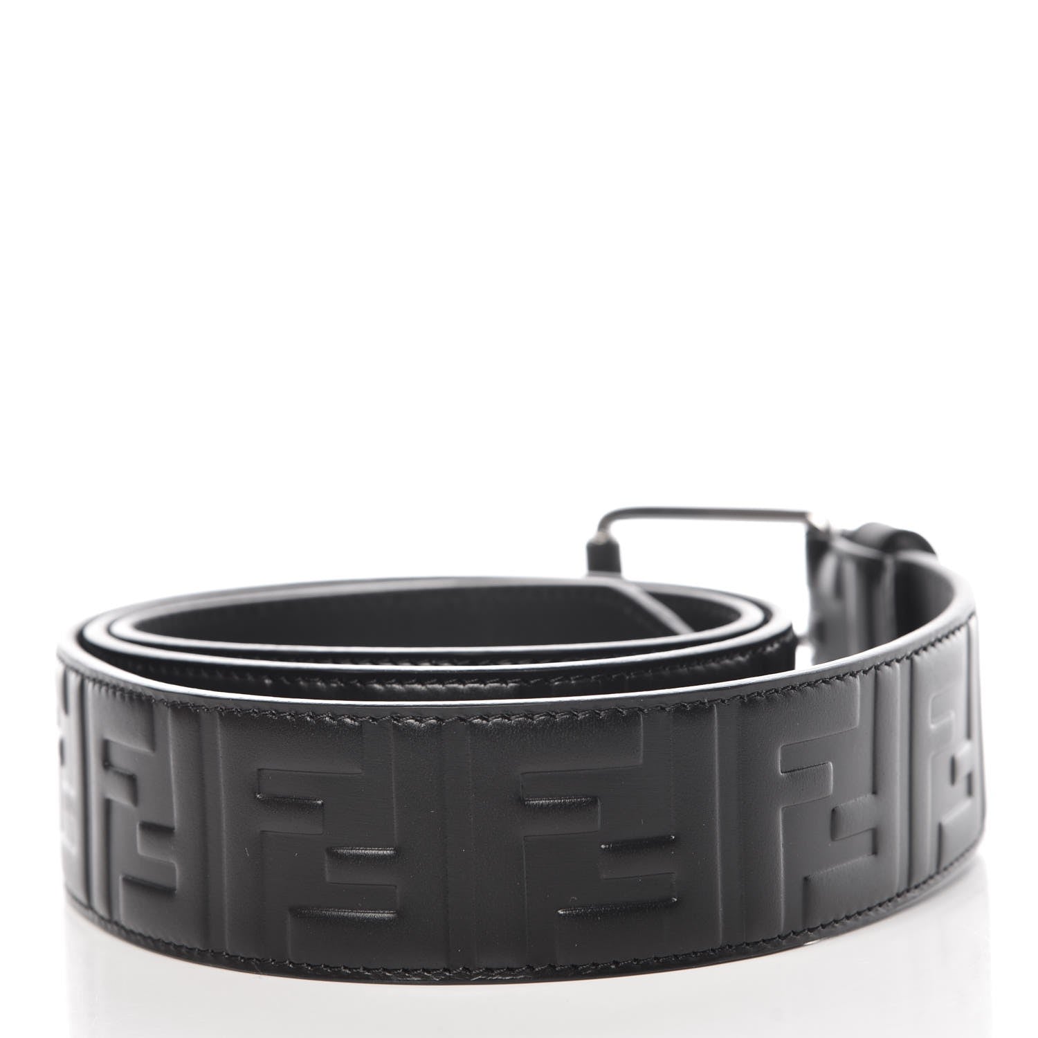 Fendi Vitello Century FF 1974 Embossed Belt 100 40 Black 3 of 6