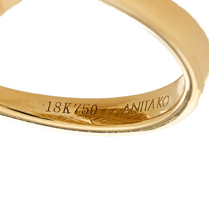 Anita Ko 18K Yellow Gold Diamond Classic Palm Leaf Ring 54 7 4 of 5