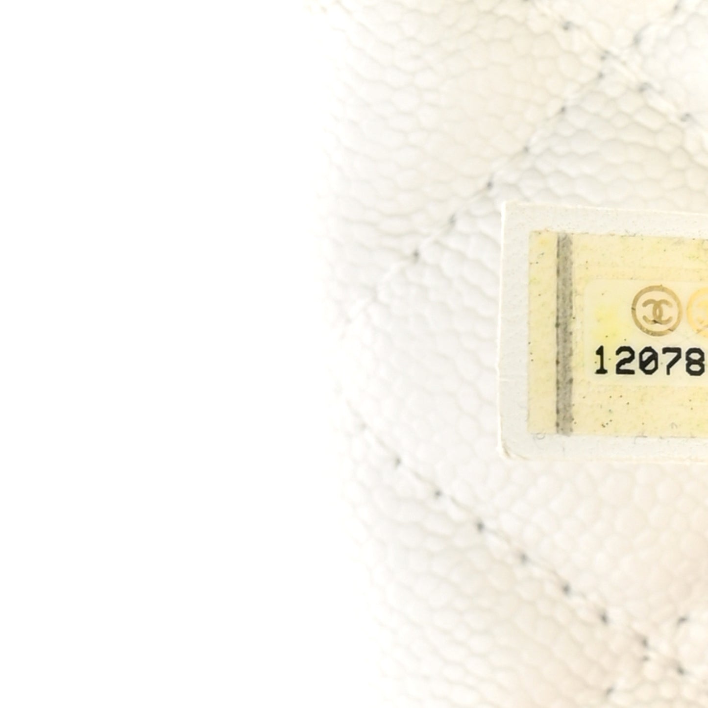 Caviar Quilted CC Timeless Bowler White