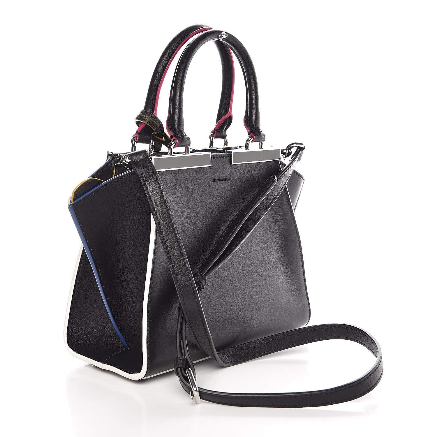 Fendi Vitello Dolce Mini 3Jours Tote Black 4 of 9