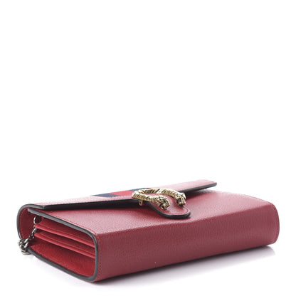Gucci Calfskin Web Mini Dionysus Chain Wallet Hibiscus Red 4 of 9