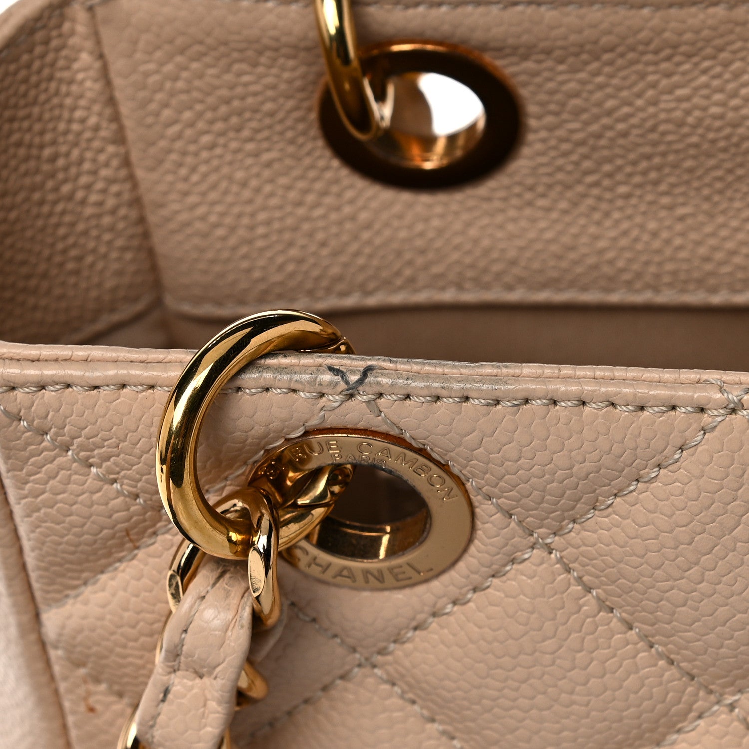 Chanel Caviar Quilted Petit Shopping Tote PST Beige Clair 16 of 22