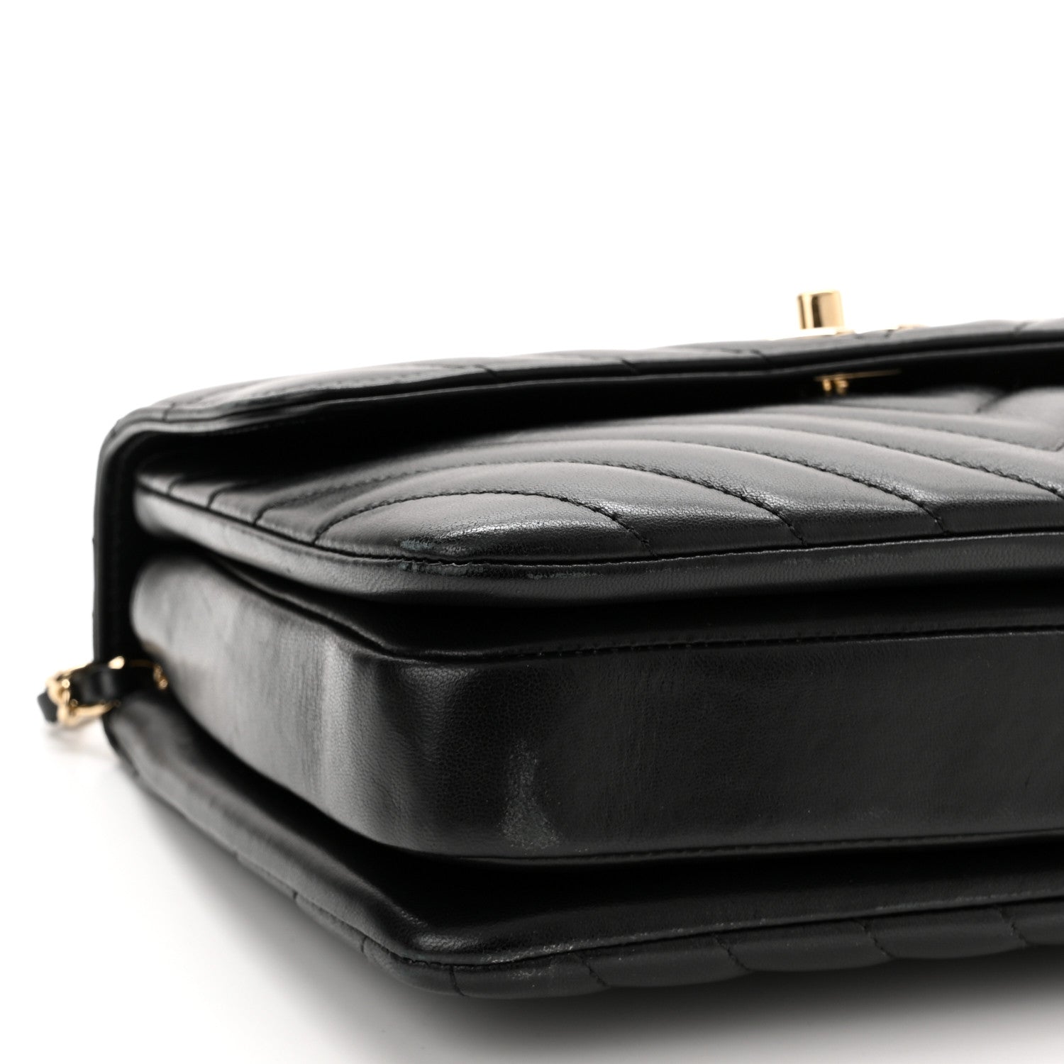 Chanel Lambskin Chevron Quilted Small Trendy CC Dual Handle Flap Bag Black 9 of 13