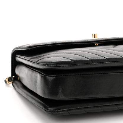 Chanel Lambskin Chevron Quilted Small Trendy CC Dual Handle Flap Bag Black 9 of 13