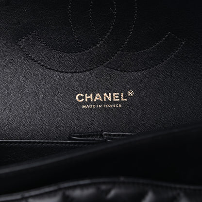 Chanel Lambskin Chevron Quilted Jumbo Double Flap Black 5 of 6