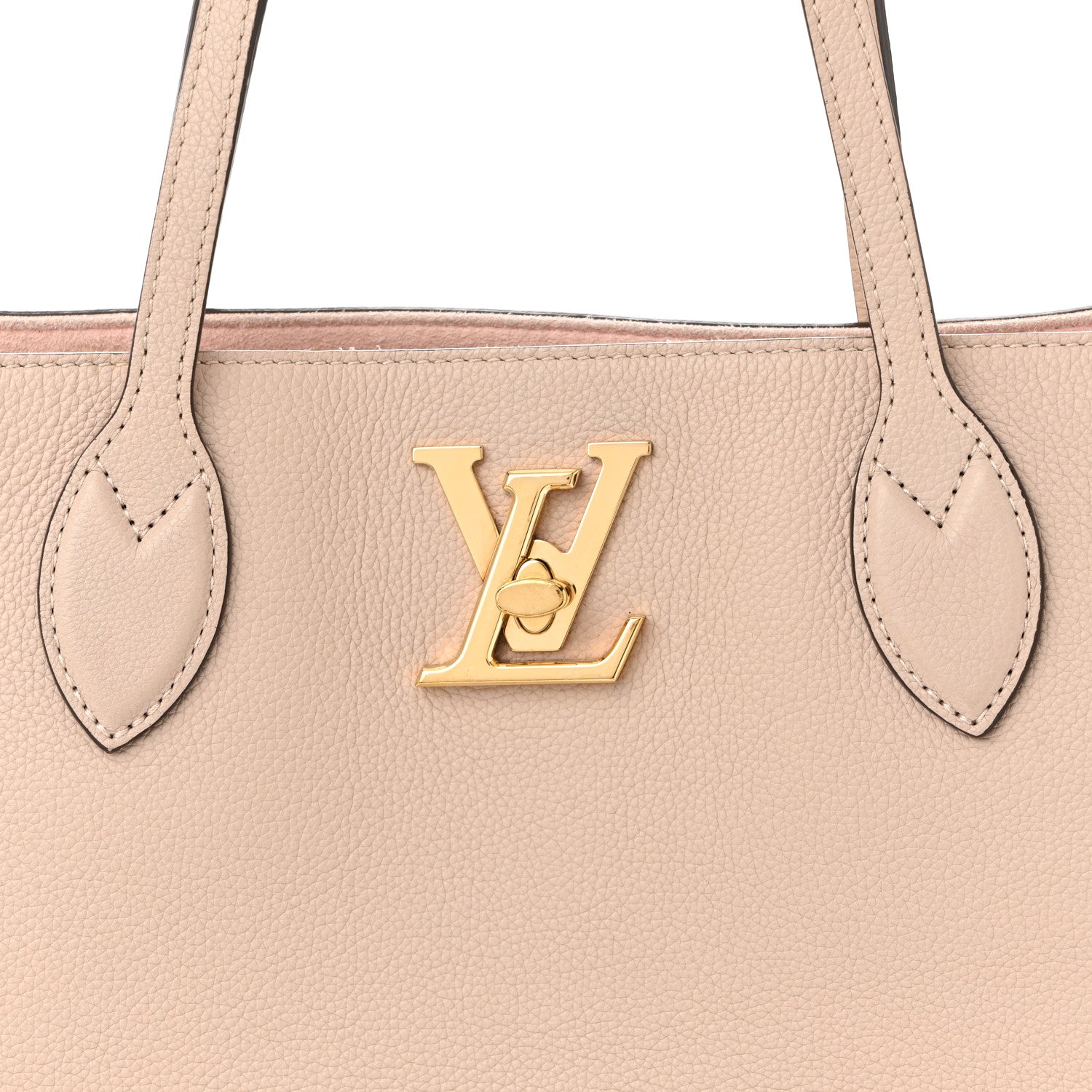 Louis Vuitton Grained Calfskin Lockme Shopper Greige 7 of 11