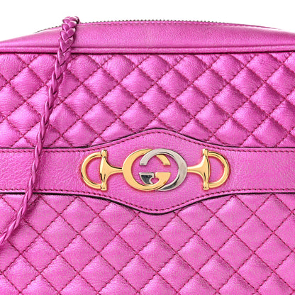 Gucci Laminated Nappa Trapuntata Small Zumi Shoulder Bag Fuxia 8 of 10