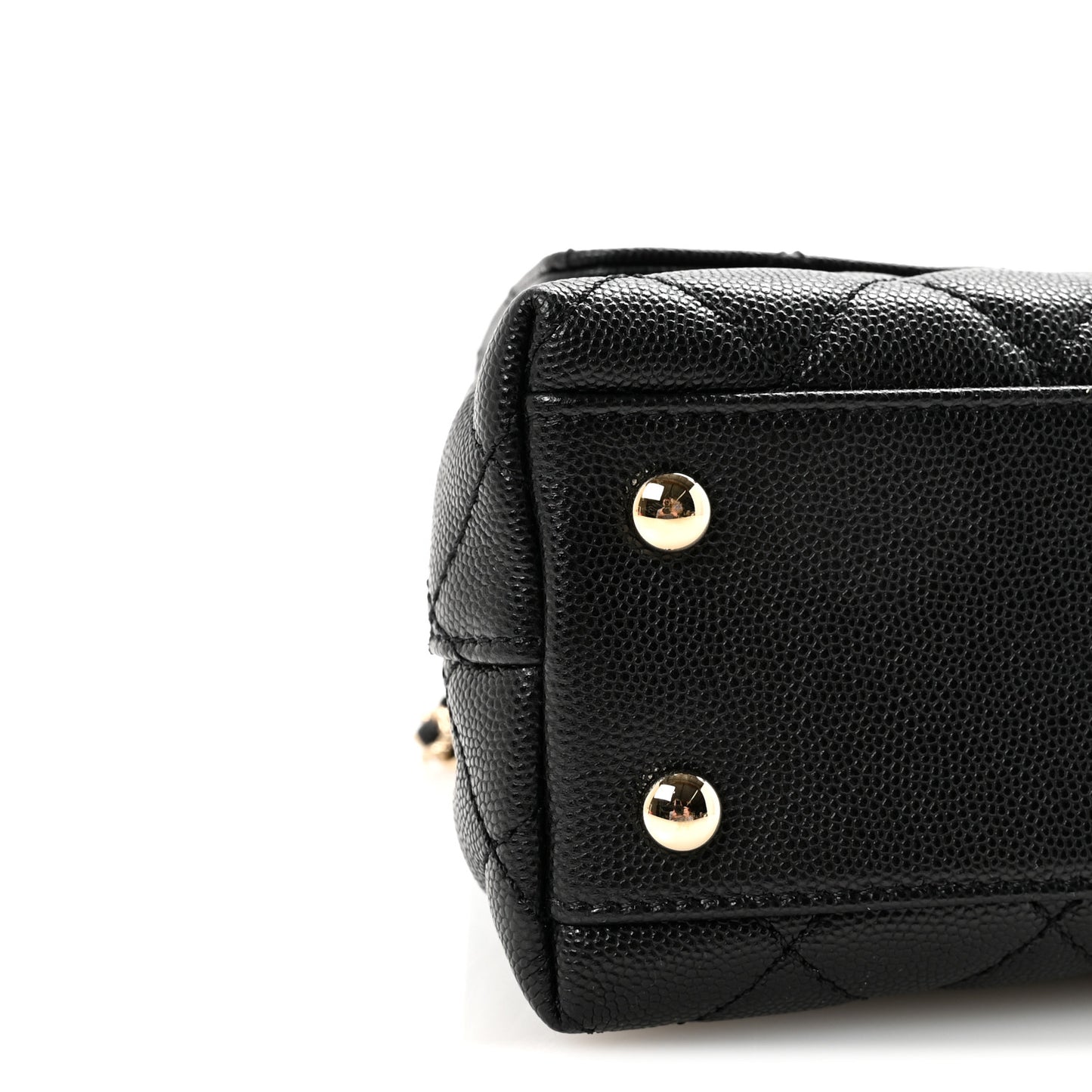 Caviar Quilted Mini Coco Handle Flap Black