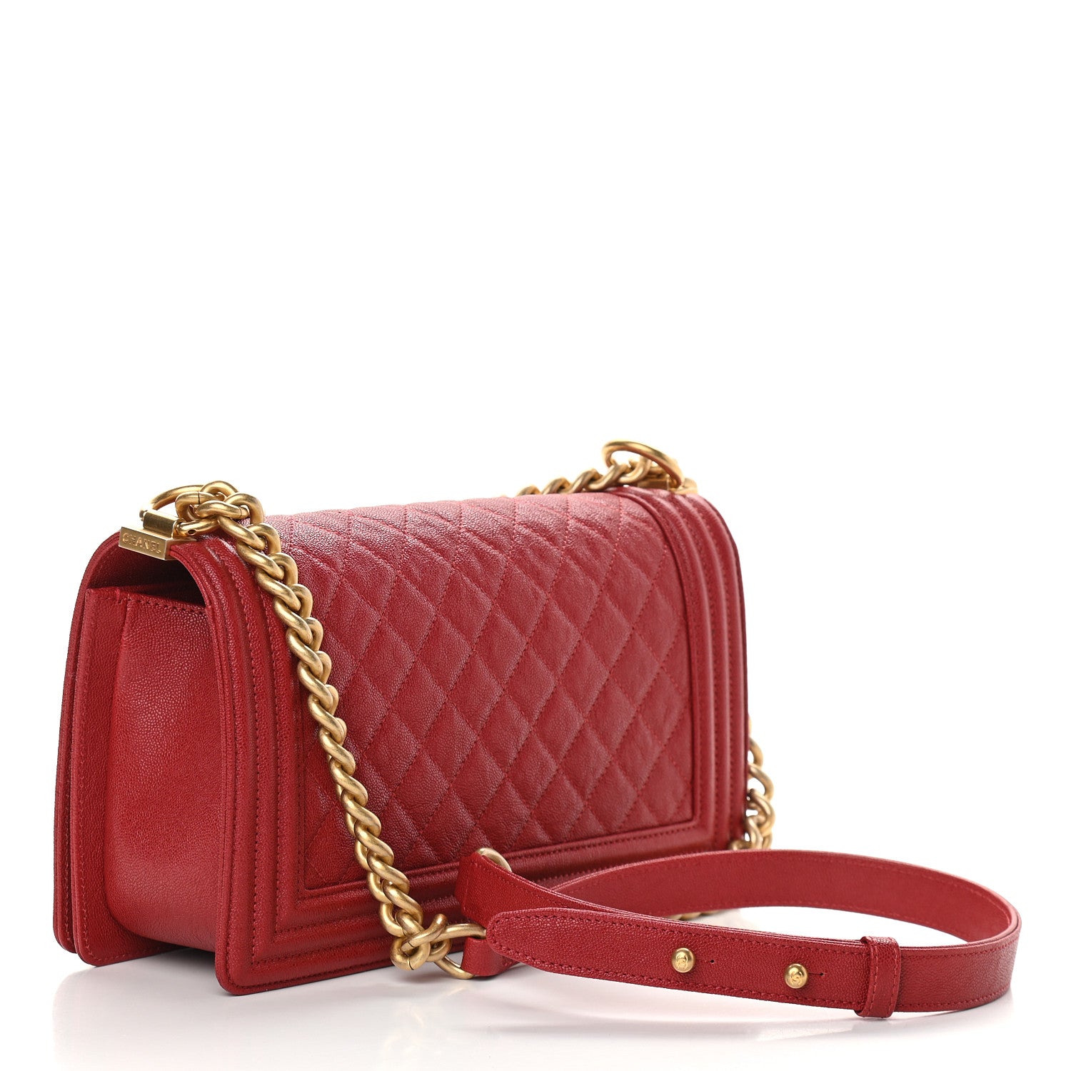 Chanel Caviar Quilted Medium Boy Flap Red 3 of 9