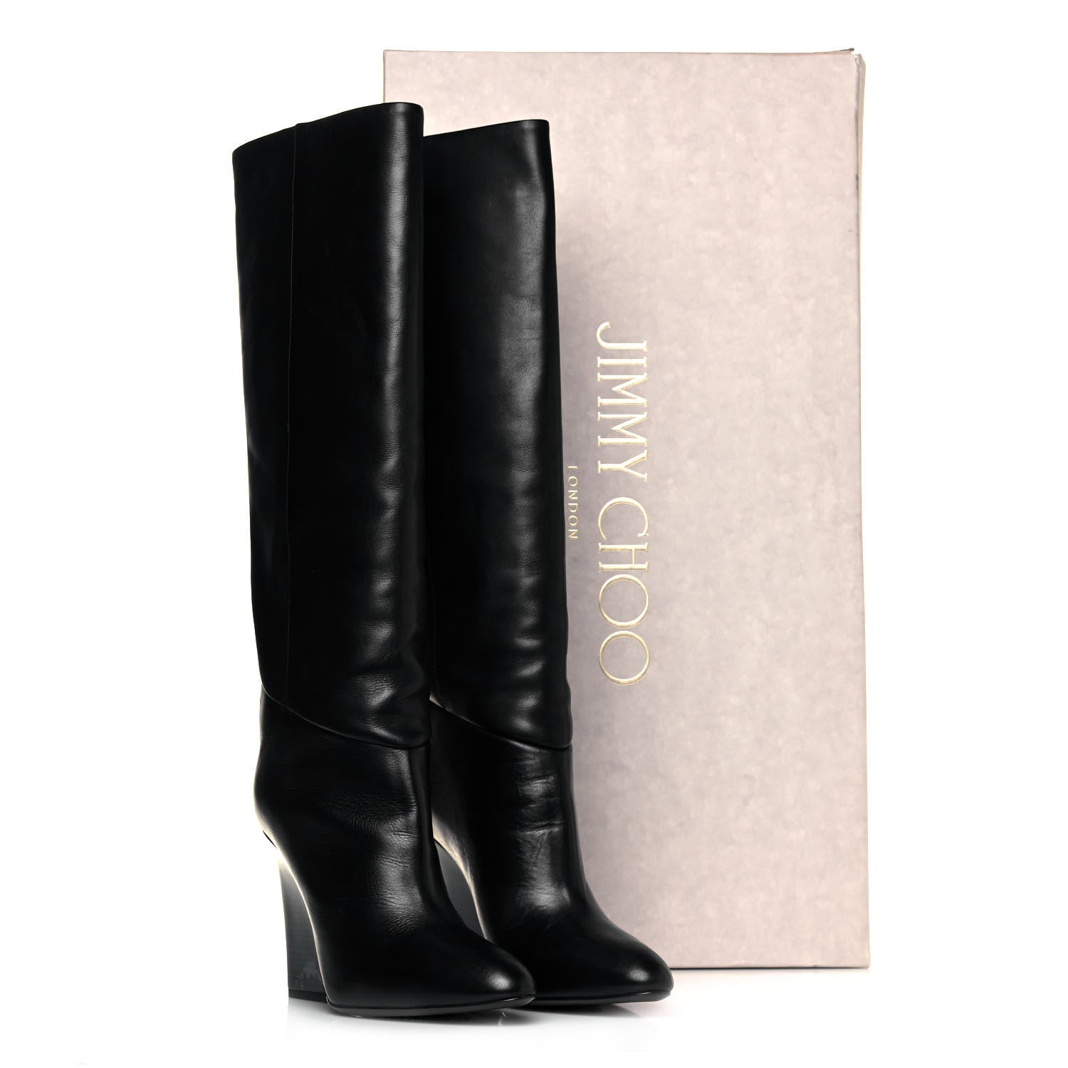 Jimmy Choo Calfskin Cartel Boots 39.5 Black 7 of 7
