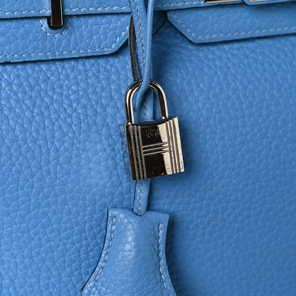Hermes Taurillon Clemence Birkin 30 Bleu Paradis 13 of 13