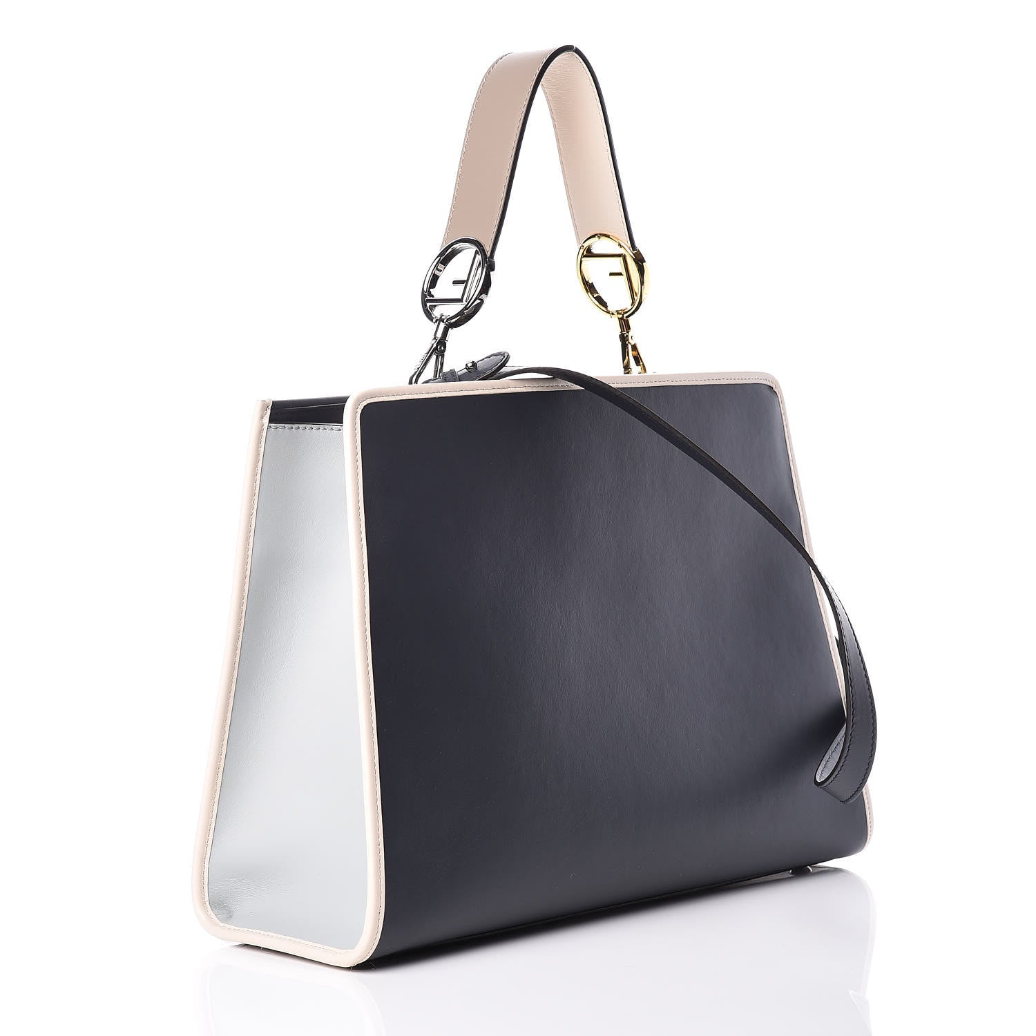 Fendi Vitello Century F is Fendi Regular Runaway Satchel Blue Notte Balena Multicolor 4 of 14