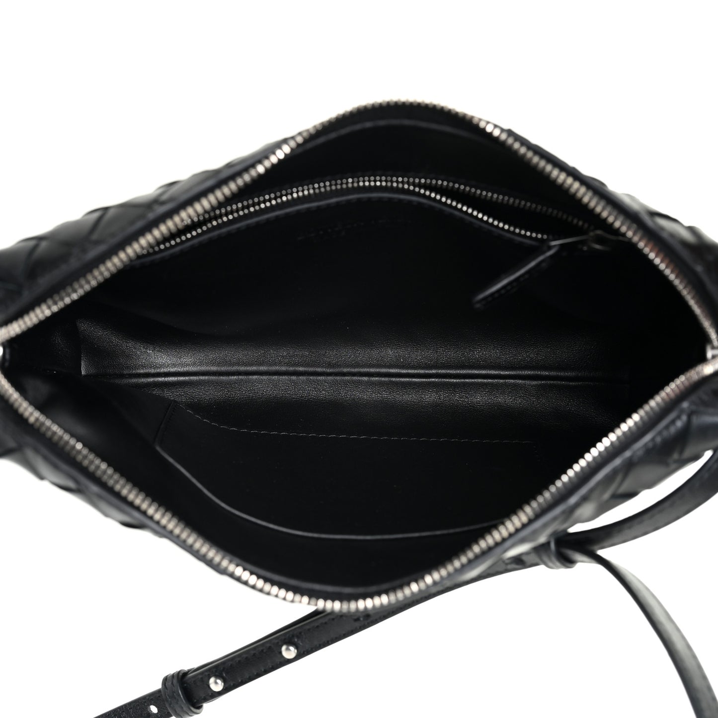 Nappa Intrecciato Nodini Mini Crossbody Black