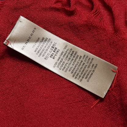 Burberry Wool Classic Check Scarf Parade Red 4 of 6