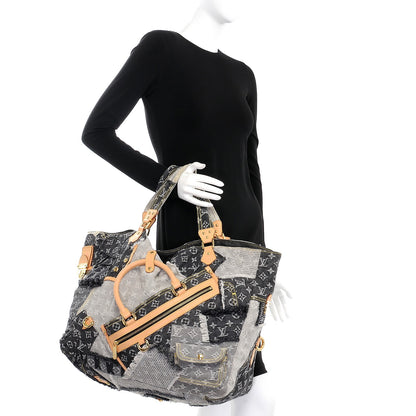Louis Vuitton Denim Patchwork Cabby Tote Grey 2 of 11