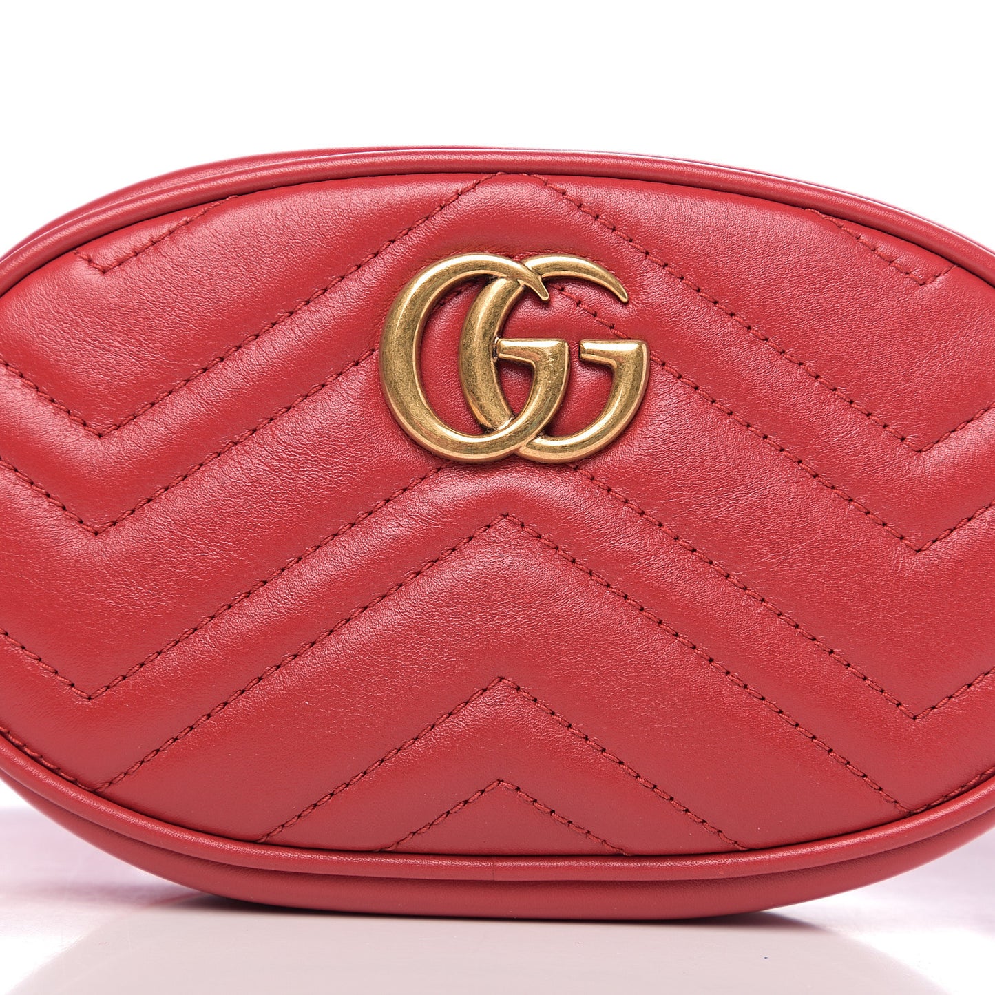 Calfskin Matelasse GG Marmont Belt Bag 95 38 Hibiscus Red