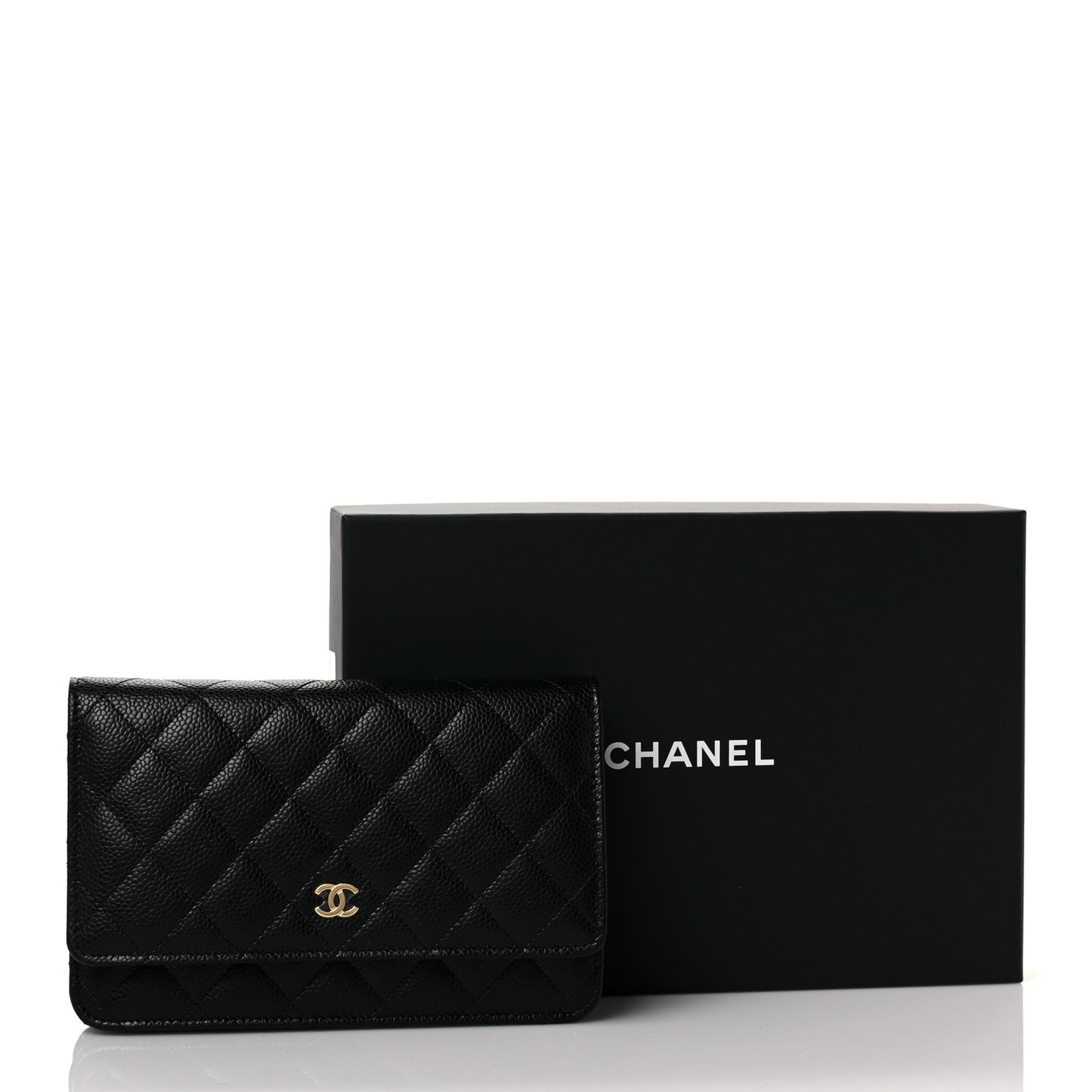 Caviar Quilted Wallet On Chain WOC Black