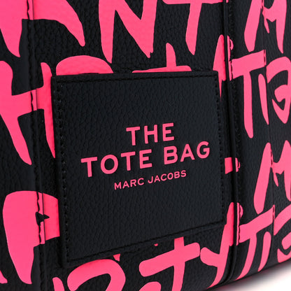 Marc Jacobs X STEPHEN SPROUSE Grained Calfskin Medium The Tote Bag Pink 9 of 12