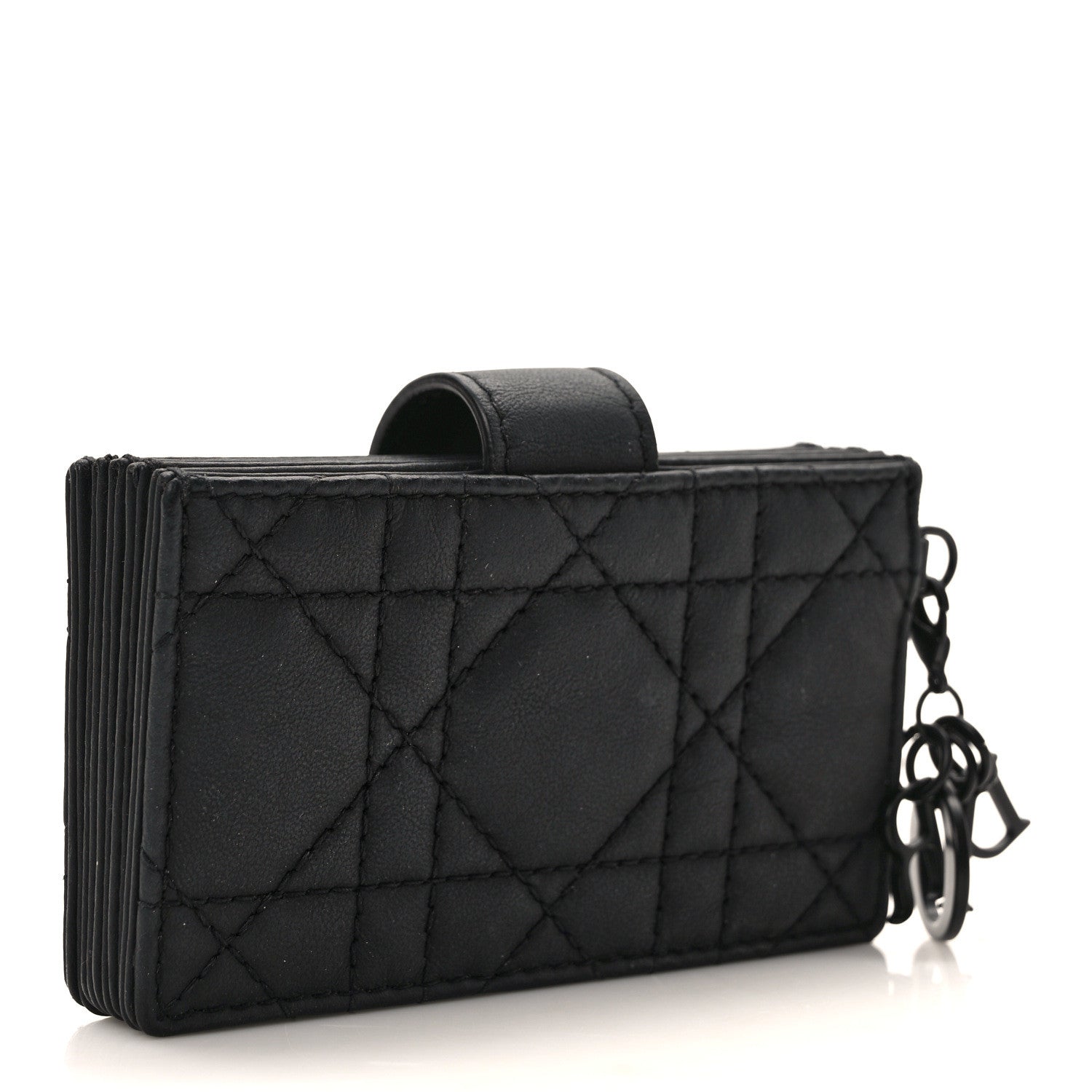 Christian Dior Ultra Matte Calfskin Cannage Lady Dior 5-Gusset Card Holder Black 3 of 6