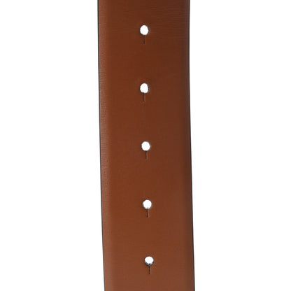 Valentino Garavani Glossy Calfskin VLogo Reversible Belt 90 36 Black Brown 4 of 6