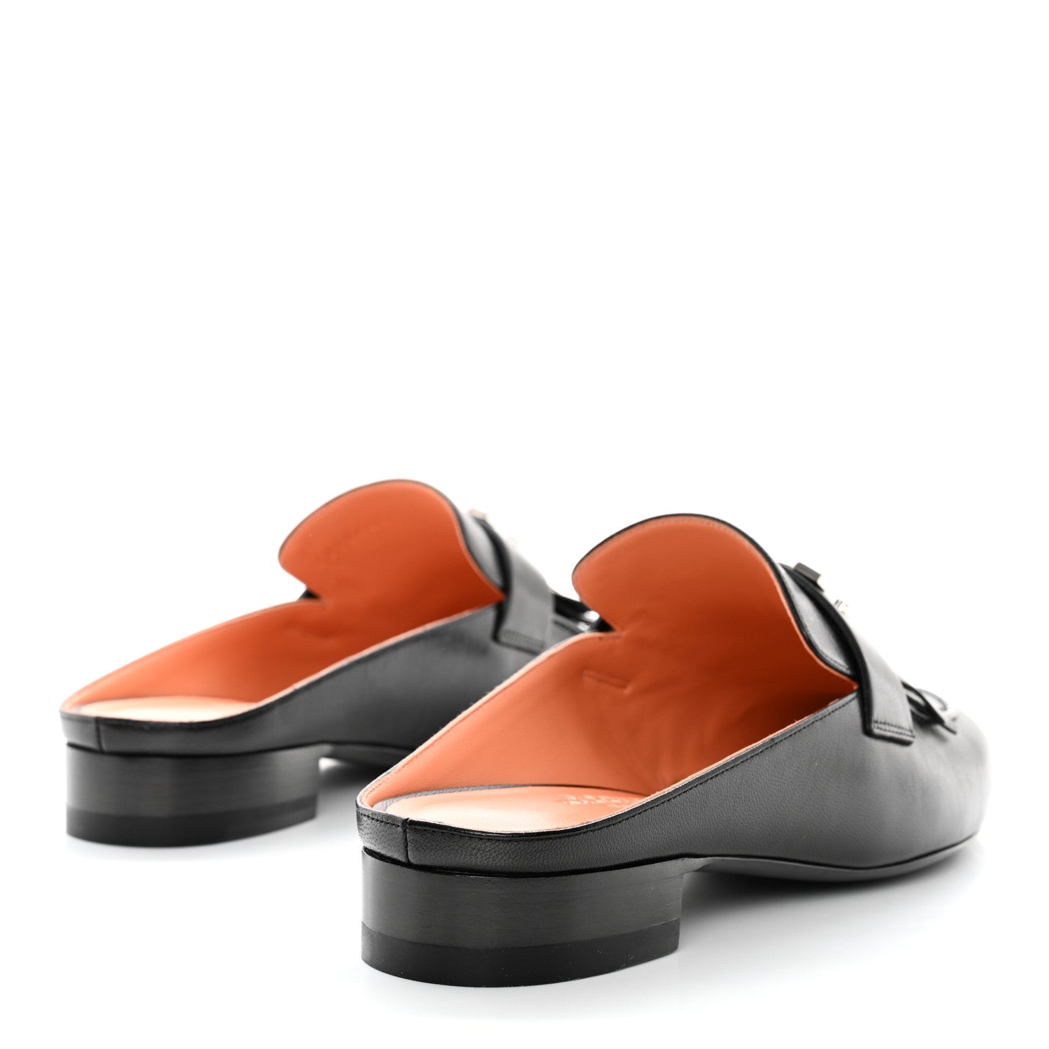 Hermes Goatskin Rivoli Mules 39 Black 4 of 11
