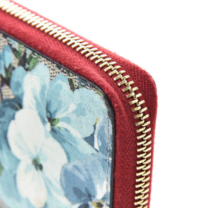 Gucci GG Supreme Monogram Blooms Zip Around Card Case Wallet Beige Blue Navy Hibiscus Red 8 of 8