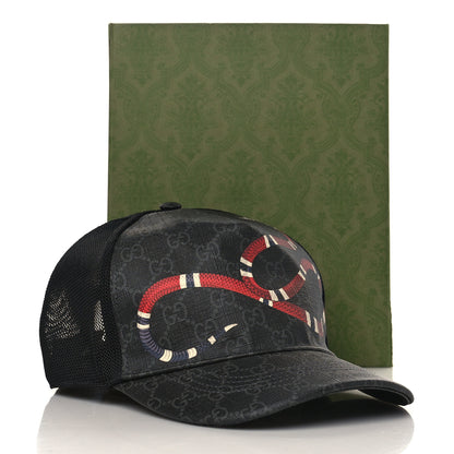 Gucci GG Supreme Monogram Kingsnake Print Baseball Hat XXL Black 9 of 9