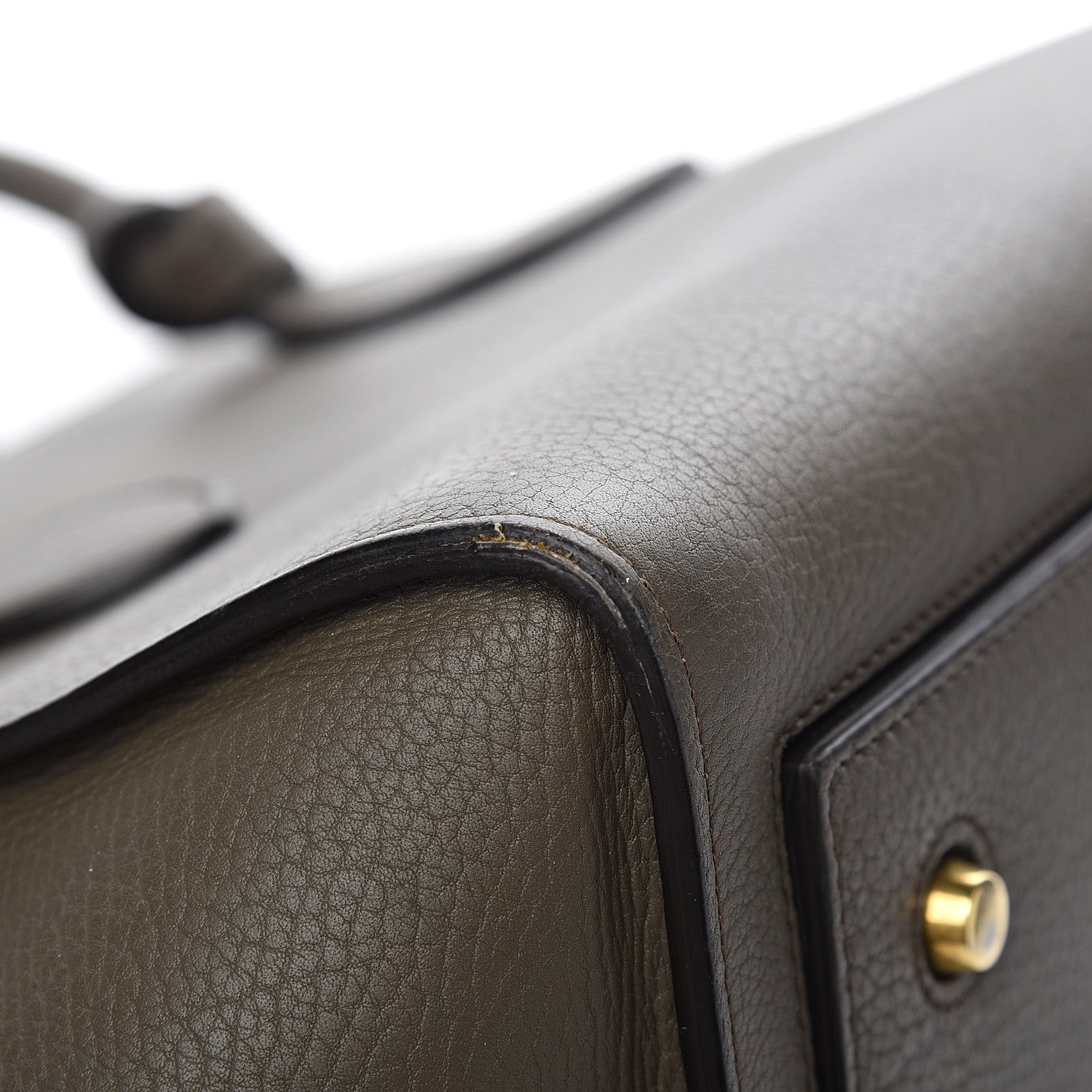 Celine Crisped Calfskin Large Tie Knot Tote Dark Khaki 8 of 11