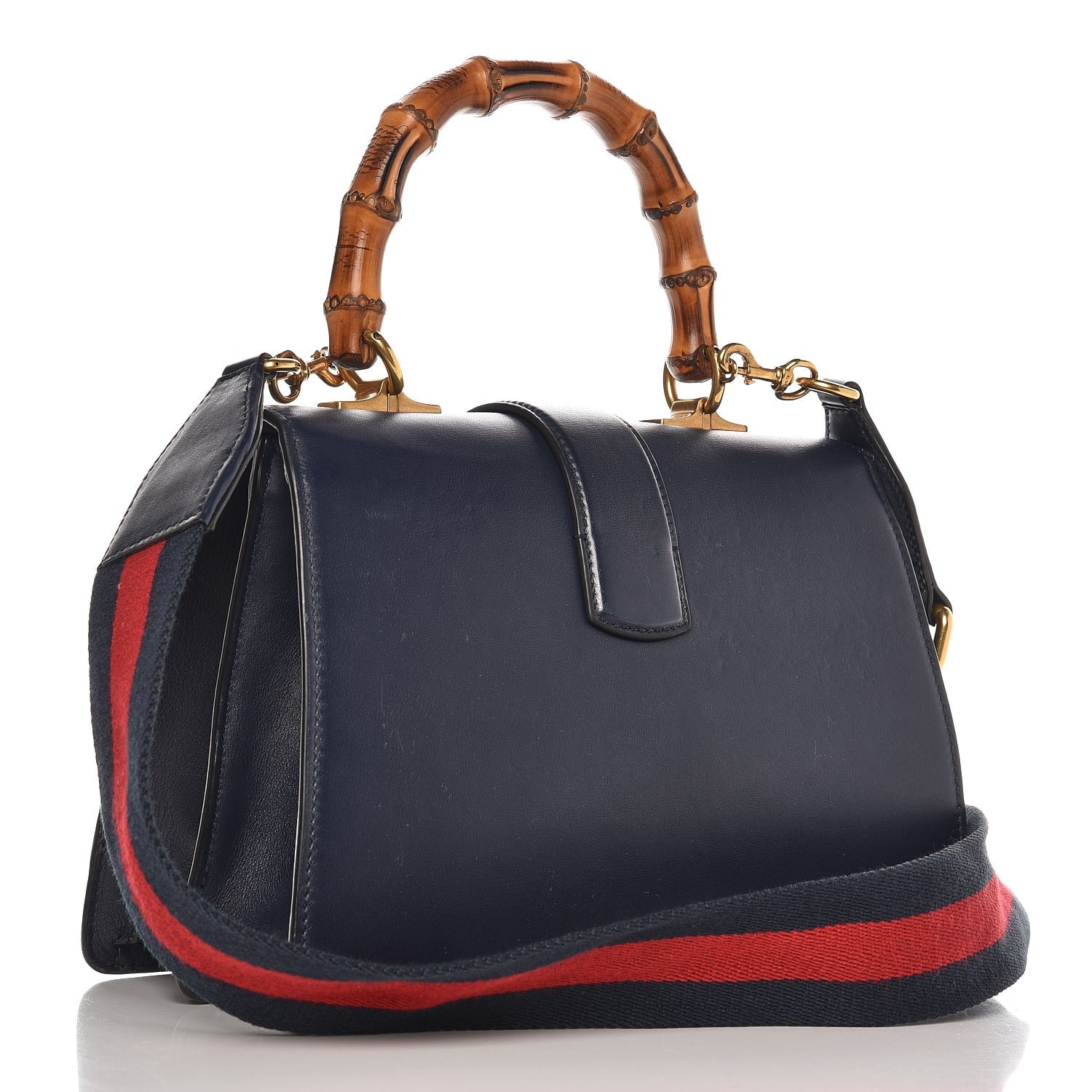 Gucci Moon Calfskin Bamboo Web Medium Dionysus Top Handle Bag Blue Emerald Hibiscus Red 3 of 12
