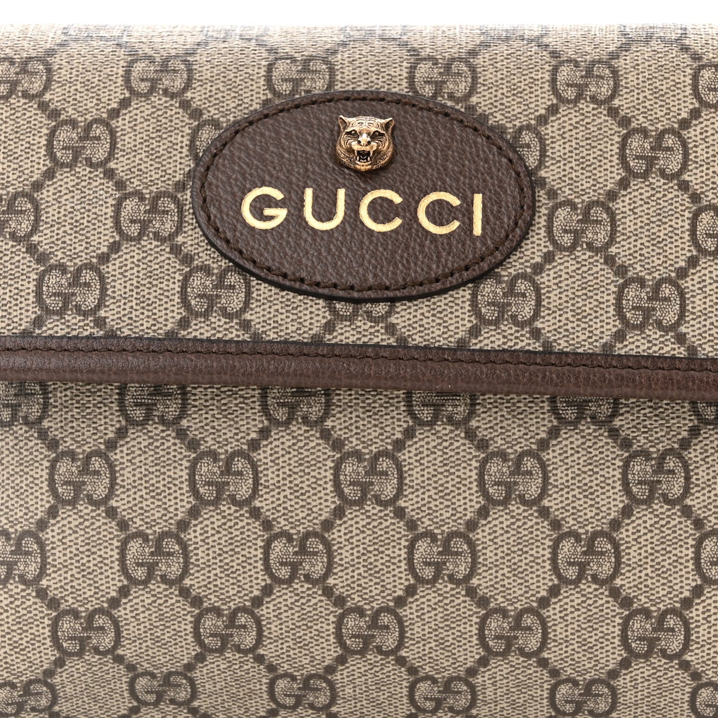 GG Supreme Monogram Neo Vintage Web Belt Bag Brown