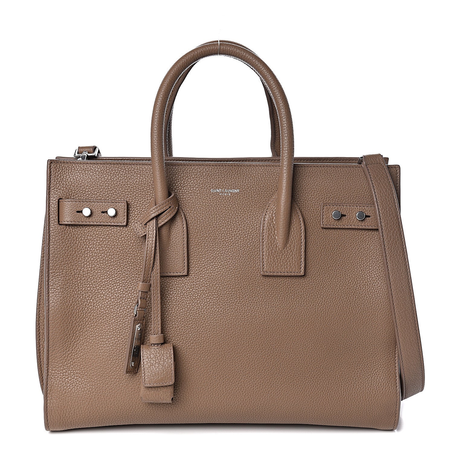 Saint Laurent Grained Calfskin Small Supple Sac De Jour Taupe 1 of 9