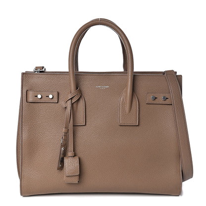Saint Laurent Grained Calfskin Small Supple Sac De Jour Taupe 1 of 9