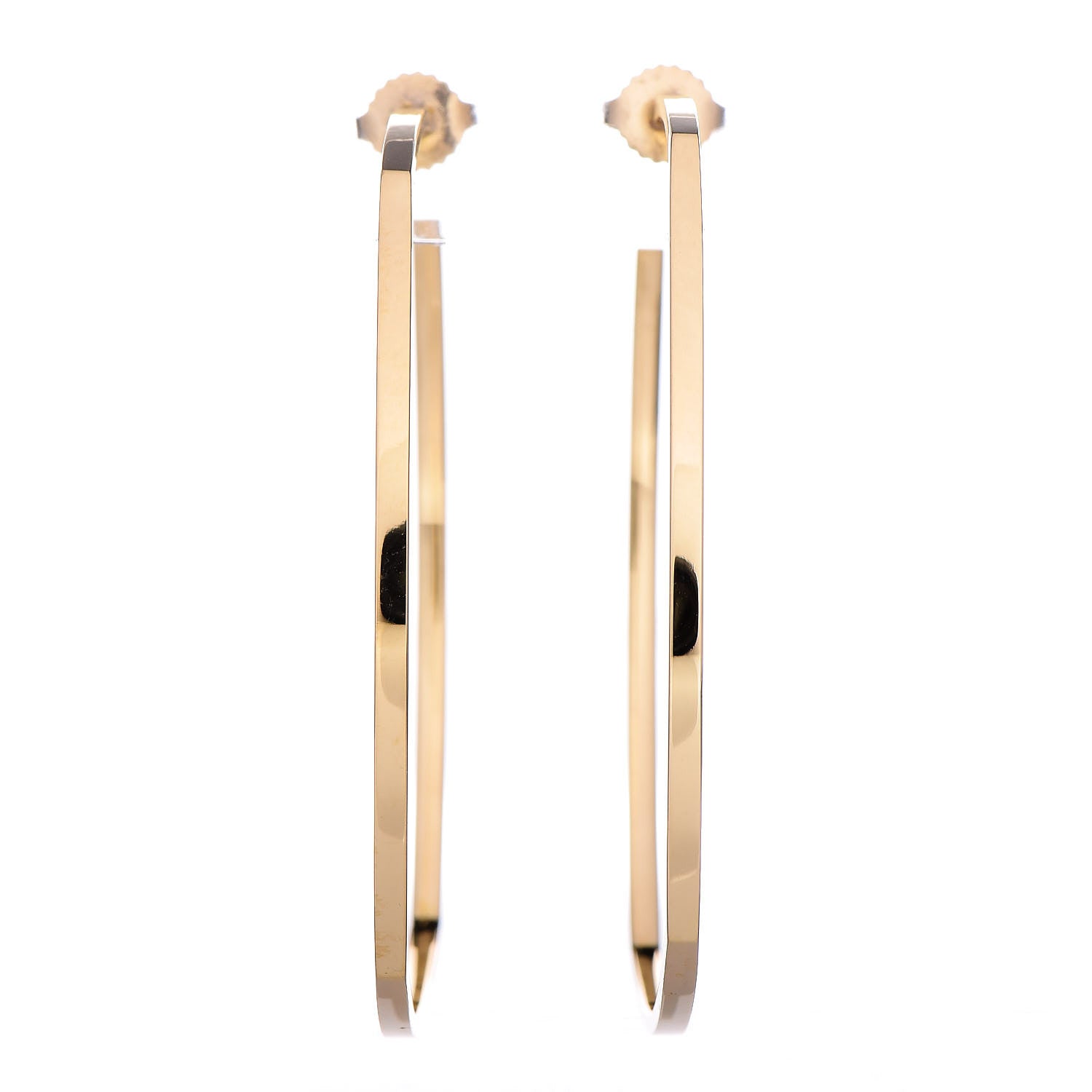 Tiffany 18K Yellow Gold Frank Gehry Square Hoop Earrings 1 of 5
