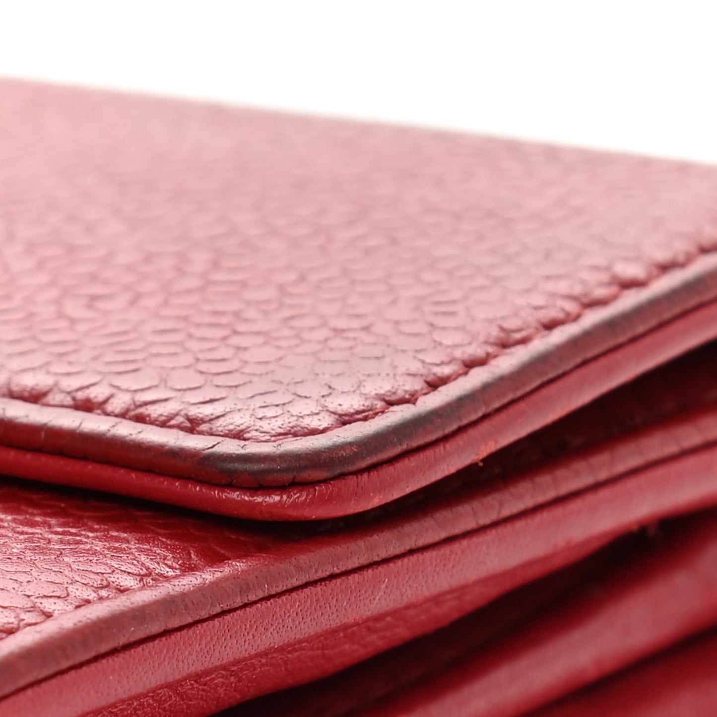 Caviar Timeless CC Large Gusset Flap Wallet Light Red
