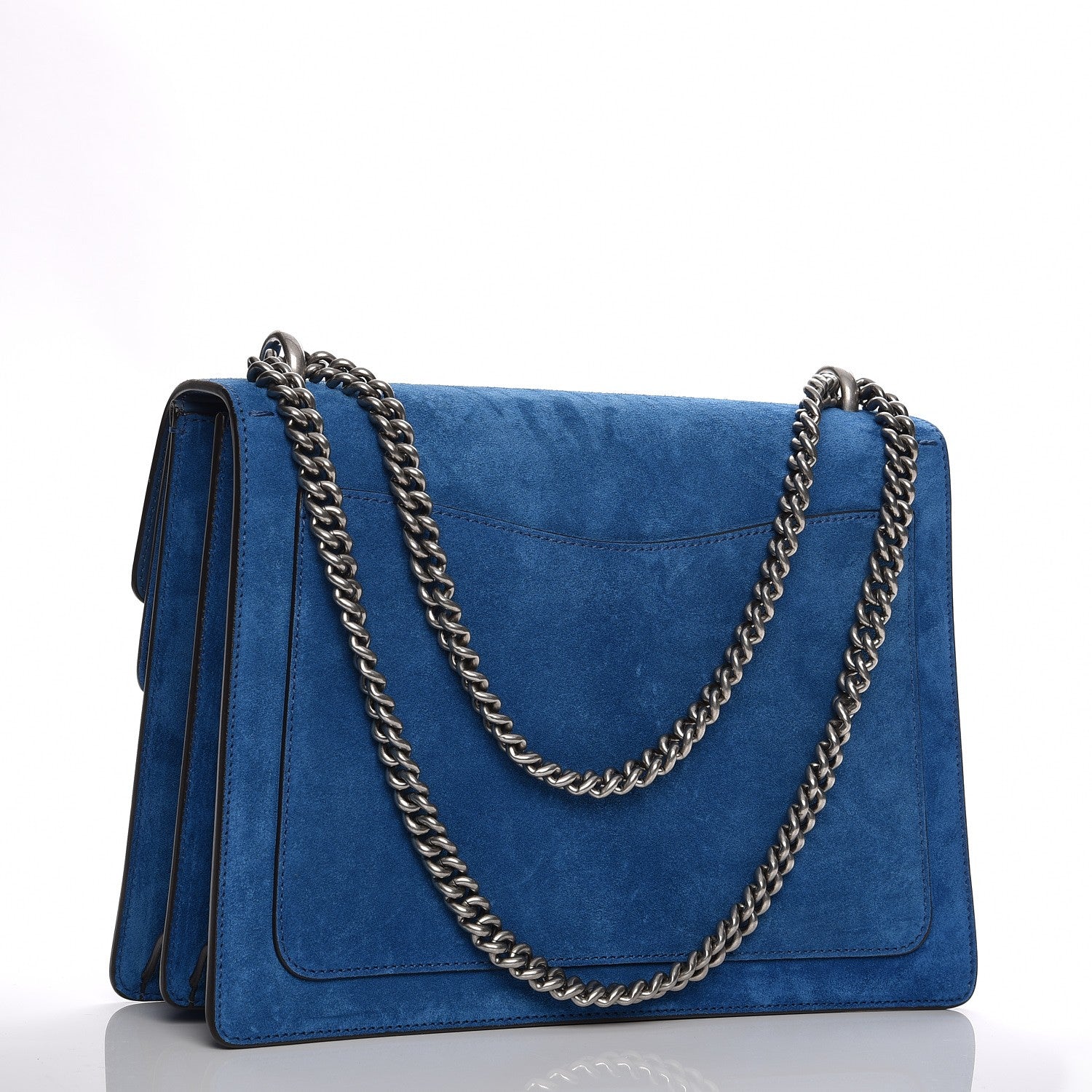 Gucci Suede Medium Dionysus Shoulder Bag Blue 3 of 6