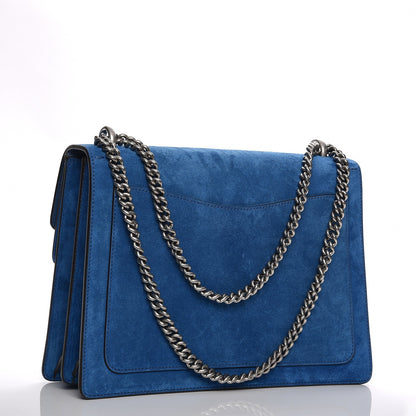 Gucci Suede Medium Dionysus Shoulder Bag Blue 3 of 6