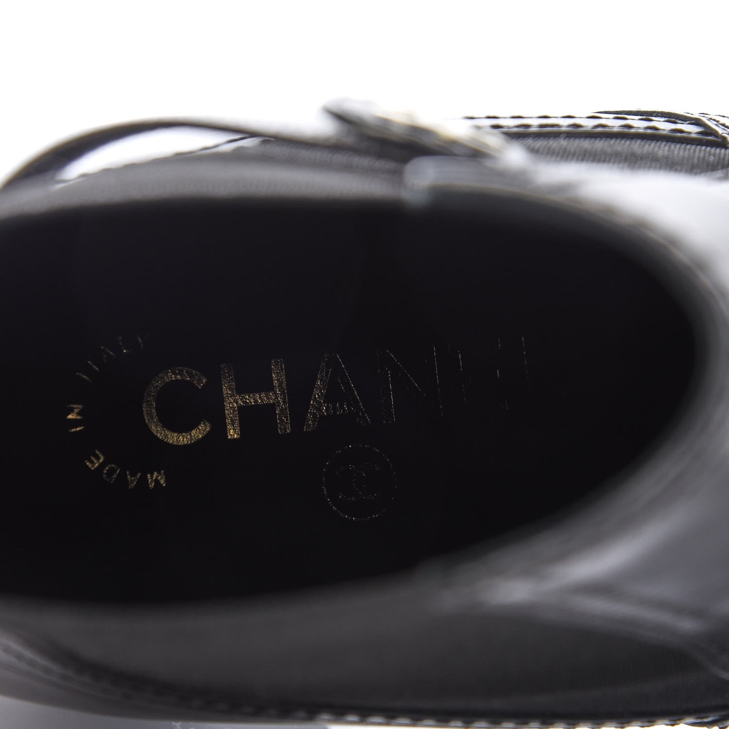 Chanel Calfskin Patent Cap Toe Short Boots 40.5 Black 7 of 8