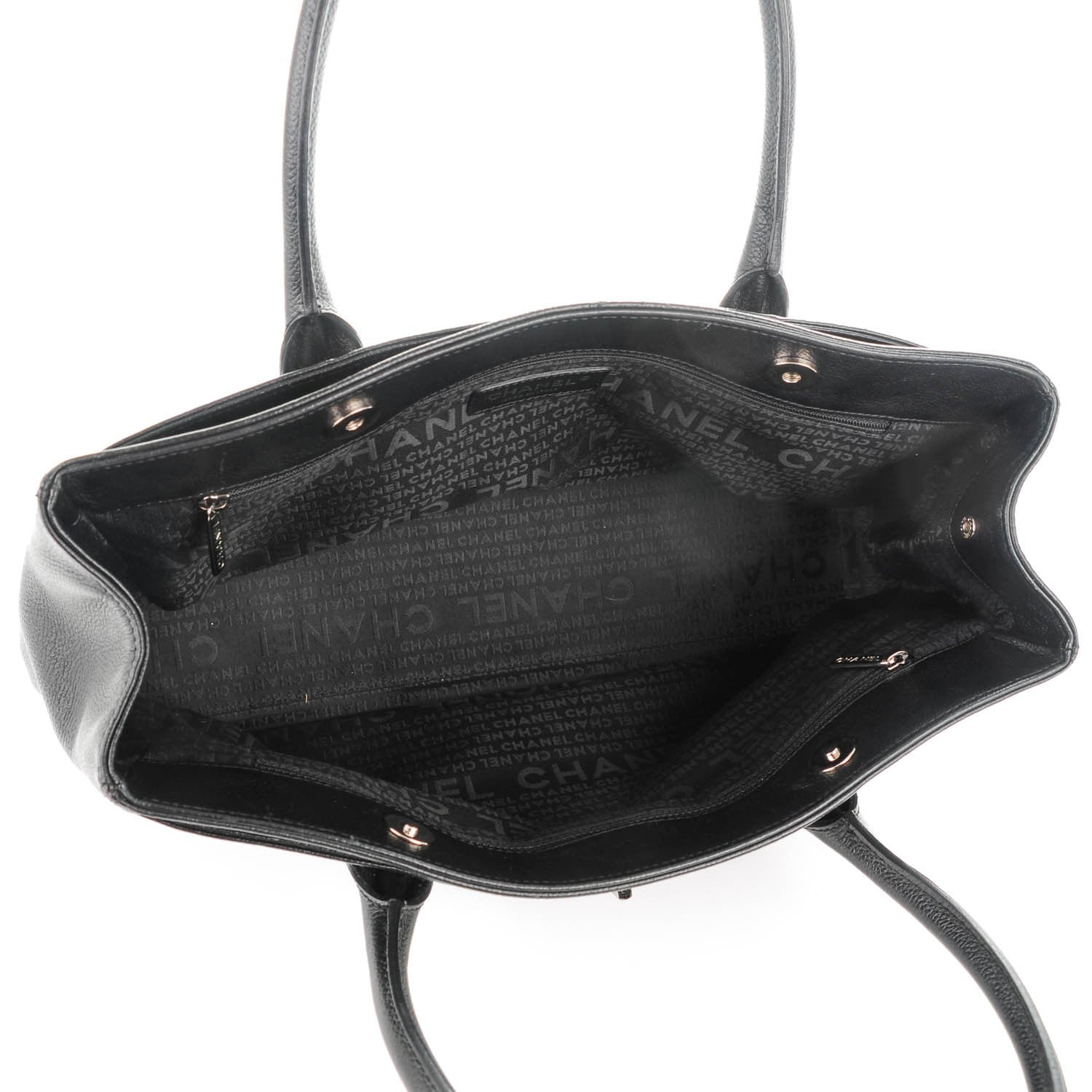 Chanel Calfskin Mademoiselle Lock Cerf Shopper Tote Black 5 of 8