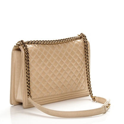 Chanel Glazed Calfskin Quilted Large Boy Flap Beige 2 of 15