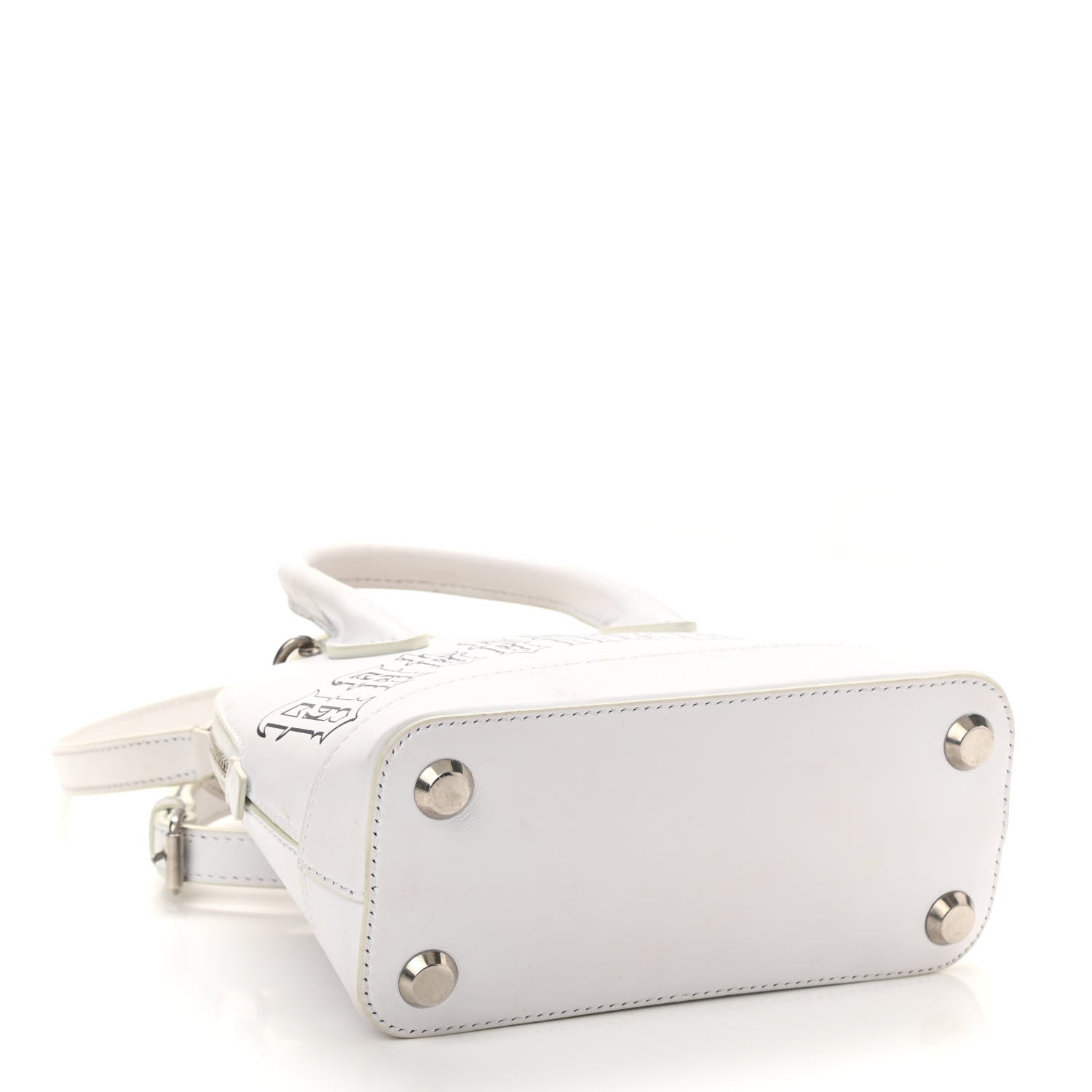 Balenciaga Calfskin Gothic Logo XXS Ville Top Handle Bag White 4 of 13