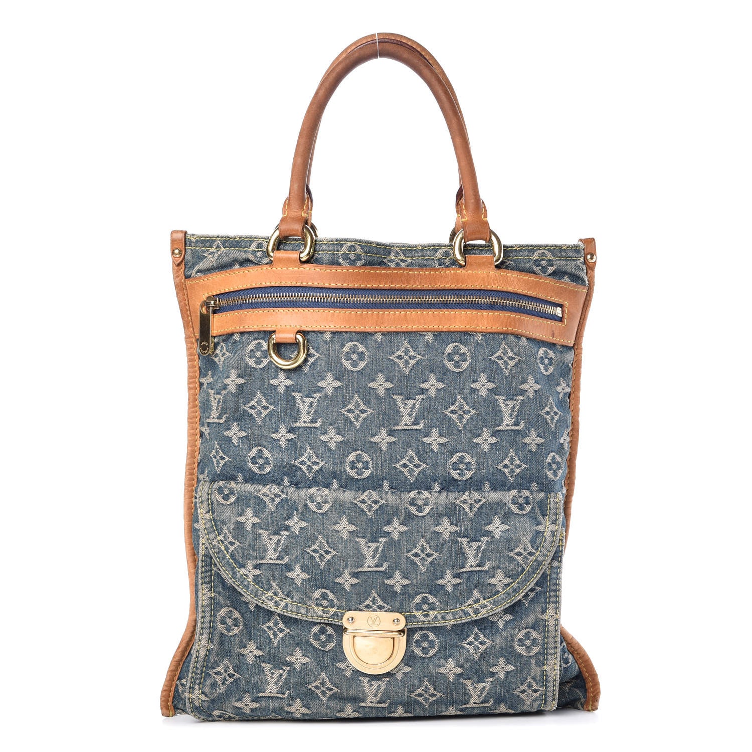 Louis Vuitton Monogram Denim Sac Plat Blue 1 of 14