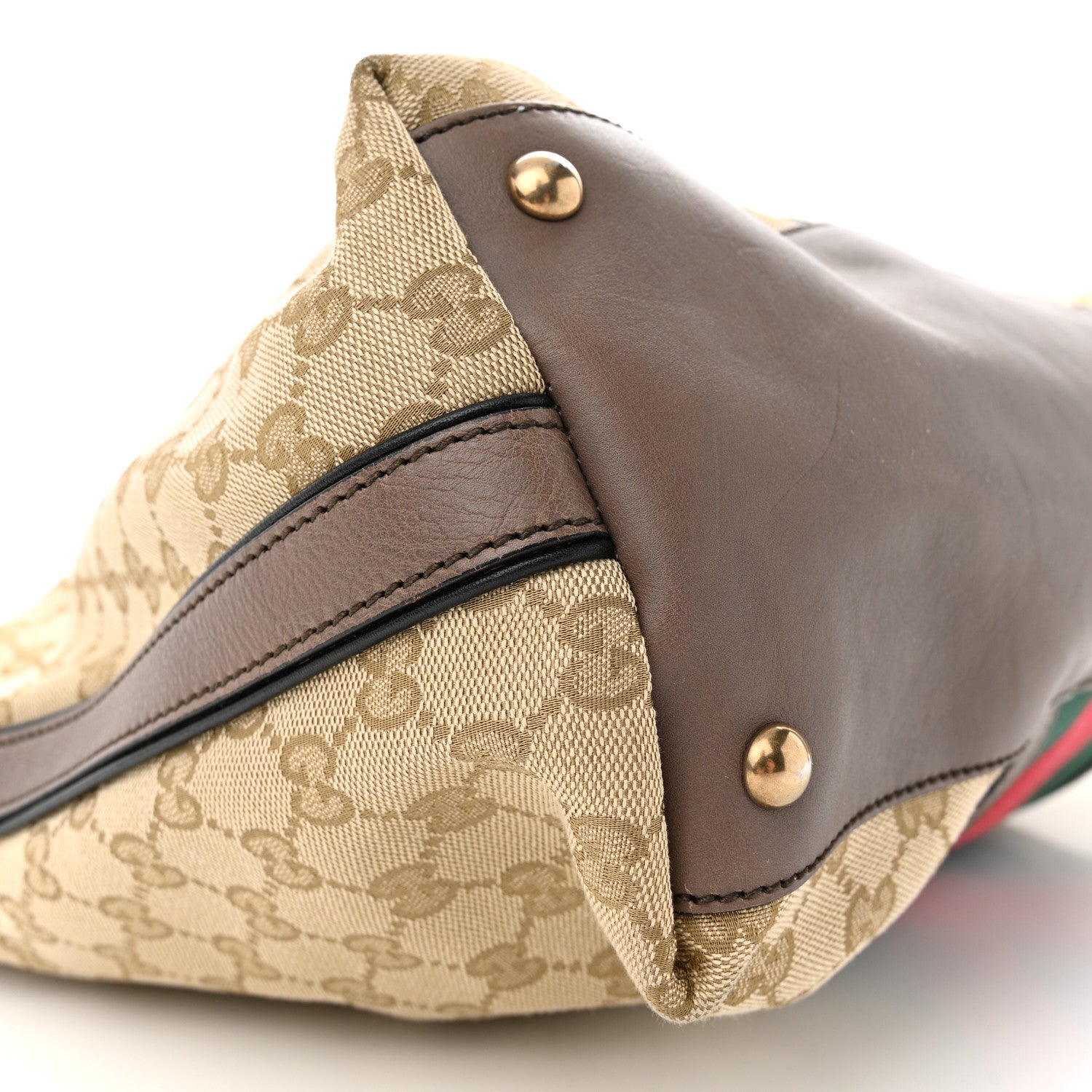 Gucci Monogram Web Medium Rania Top Handle Bag Brown 9 of 15