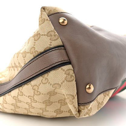 Gucci Monogram Web Medium Rania Top Handle Bag Brown 9 of 15