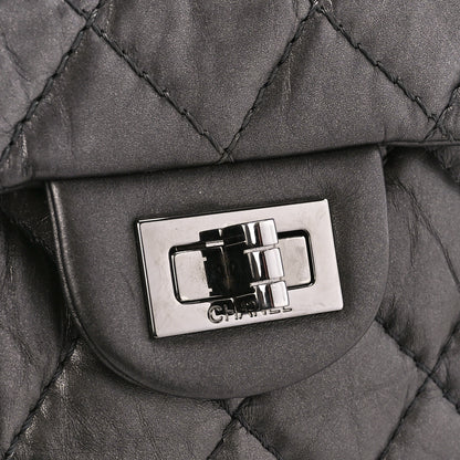 Chanel Metallic Aged Calfskin Quilted 2.55 Reissue Flap 226 Dark Grey 8 of 11