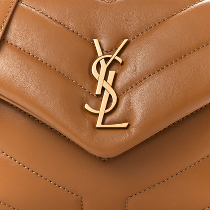Saint Laurent Calfskin Y Quilted Monogram Toy Loulou Crossbody Bag Dark Natural 9 of 12