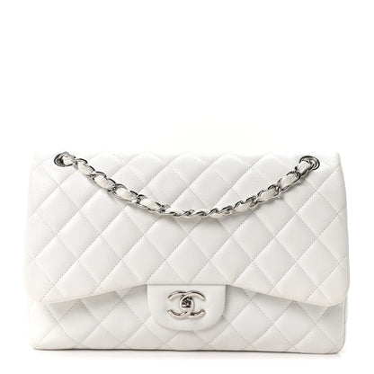 Chanel Caviar Quilted Jumbo Double Flap White 1 of 10